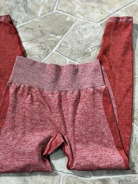 Victoria's Secret PINK Seamless leggings Color Block Red Athletic Leggings